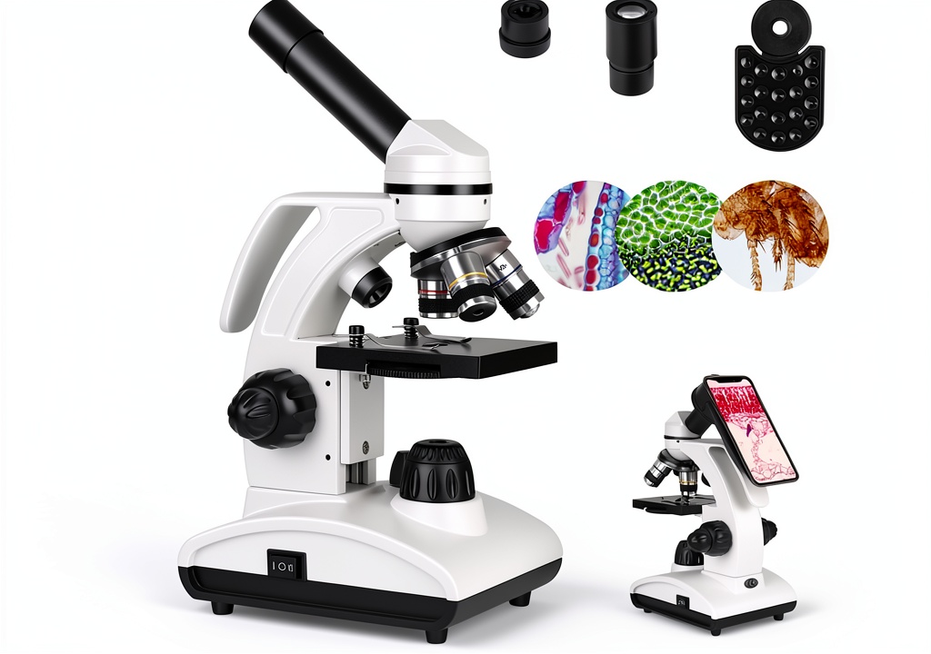 Student using the Lab Compound Microscope in a classroom setting