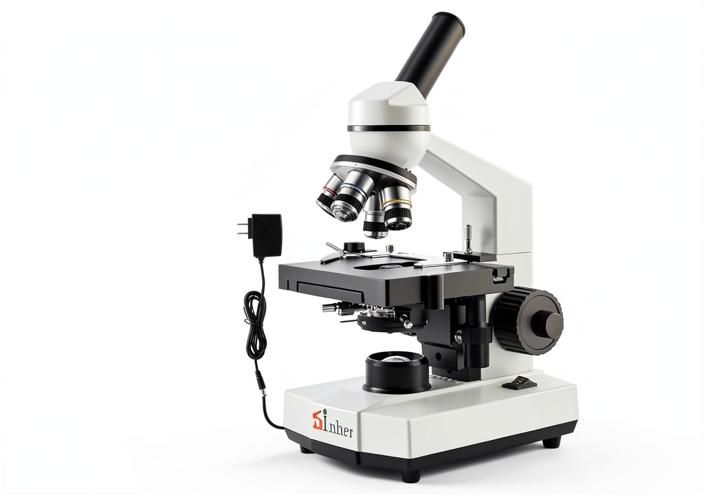 Child using Sinher XSP-104 microscope in a classroom