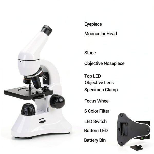 USCAMEL Monocular Microscope High Magnification Dual LED-4
