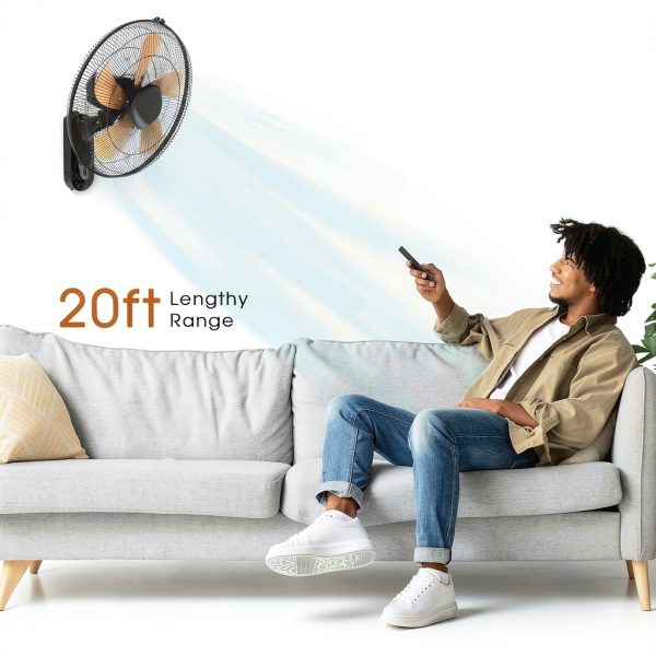 AZOUTDOOR Wall Mount Fan 16in Remote Controlled-4