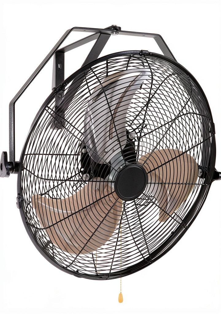 VEVOR wall mount fan installed on a garage wall providing cool airflow