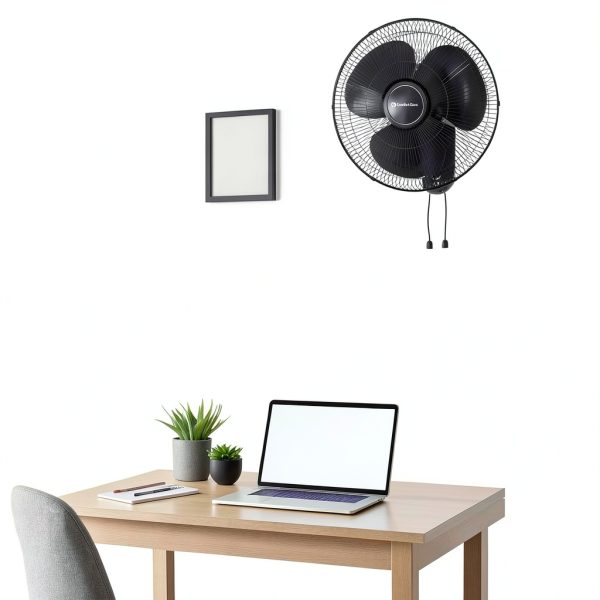 Comfort Zone 16-Inch Wall Mount Fan Black MTWF-16A-BLK-1