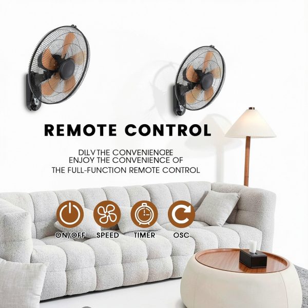 AZOUTDOOR Wall Mount Fan 16in Remote Controlled-1