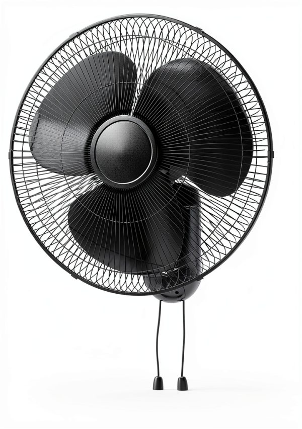 Comfort Zone 16-Inch Wall Mount Fan Black MTWF-16A-BLK-4