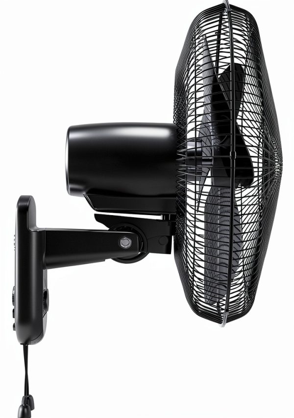 Comfort Zone 16-Inch Wall Mount Fan Black MTWF-16A-BLK-5