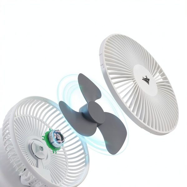 ZOIZ Wall-Mounted Table Fan 180° Tilt LED Light-8