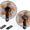 AZOUTDOOR Wall Mount Fan 16in Remote Controlled-0