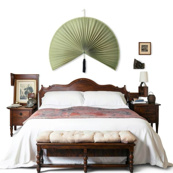 Suchubu Large Green Bamboo Wall Fan 60‑Inch Foldable Decorative-1