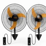 Industrial Wall-Mounted Fan CAMMOO 20-Inch Yellow Remote Control-0