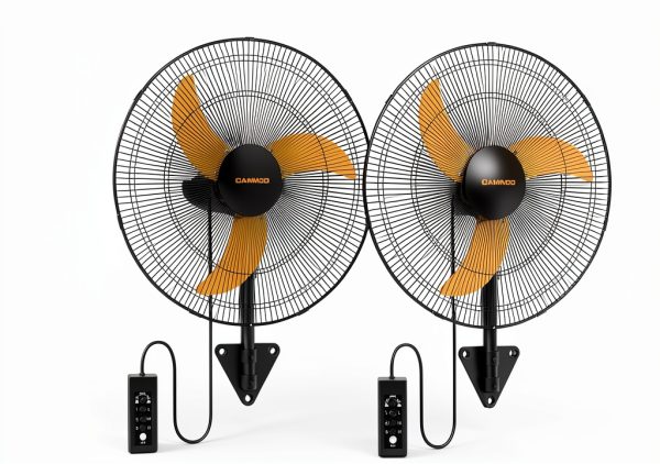 Industrial Wall-Mounted Fan CAMMOO 20-Inch Yellow Remote Control-0
