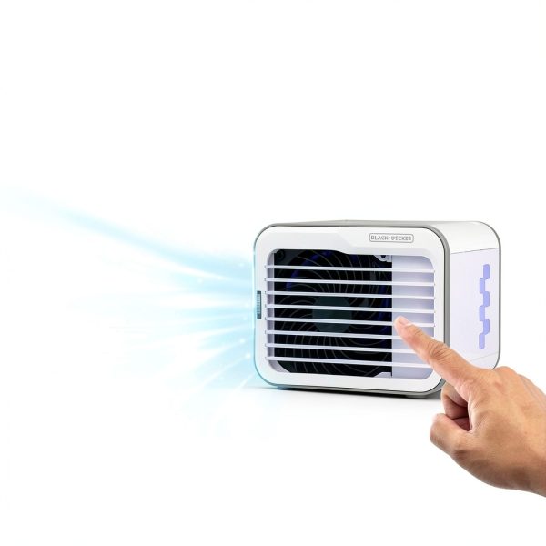 BLACK+DECKER Portable Desk Air Cooler Fan White Gray 1 Pack USB-3