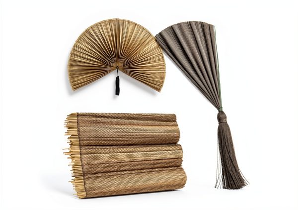 Suchubu Large Green Bamboo Wall Fan 60‑Inch Foldable Decorative-2
