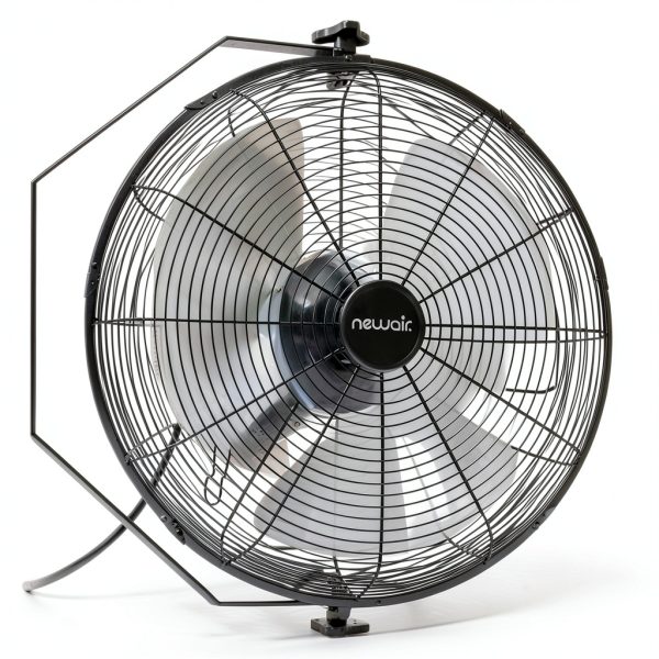 Wall Mounted Fan NewAir WindPro18W Black 18 Inch High Airflow 3000 CFM-3