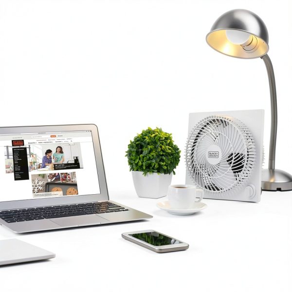AeroFlow Compact Table Fan White 3 Speed Brushless for Home Office-7