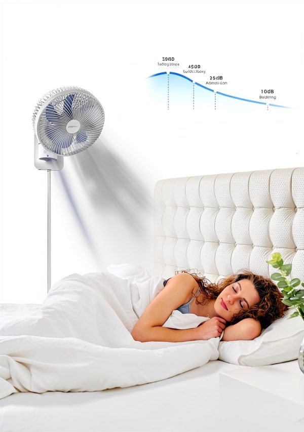 Wall Fan Airbition A1 8-Inch White DC Motor 7 Blades-3