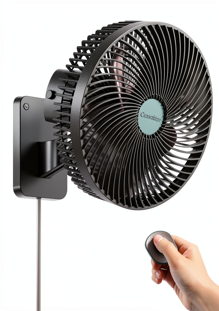 Installing JIWAN 10‑Inch Blackish Green Wall‑Mount Fan with Remote on a bedroom wall