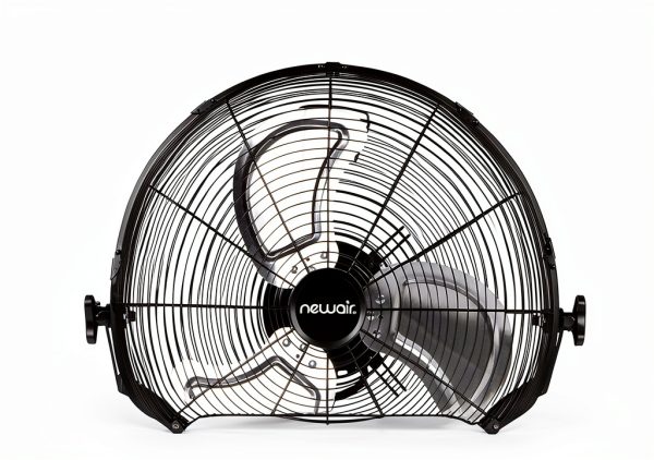Wall Mounted Fan NewAir WindPro18W Black 18 Inch High Airflow 3000 CFM-1