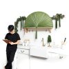 Suchubu Large Green Bamboo Wall Fan 60‑Inch Foldable Decorative-4