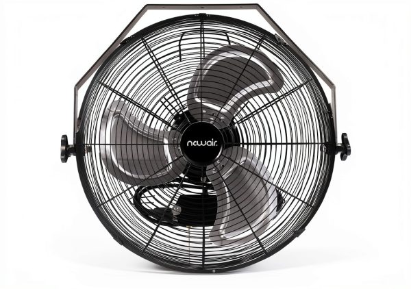 Wall Mounted Fan NewAir WindPro18W Black 18 Inch High Airflow 3000 CFM-0