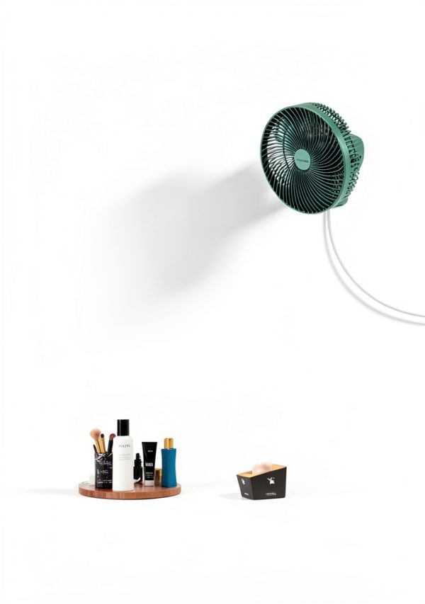 Wall-Mounted Ceiling Fan JIWAN 10‑Inch Blackish Green 1900 CFM Remote-5