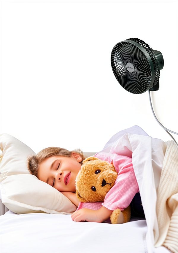Wall-Mounted Ceiling Fan JIWAN 10‑Inch Blackish Green 1900 CFM Remote-2